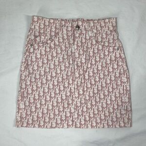 Vintage Dior Trotter Pink Monogram Skirt